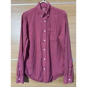 Abercrombie & Fitch Shirt Sz M Pink 100% Linen Button Down Formal Casual Preppy